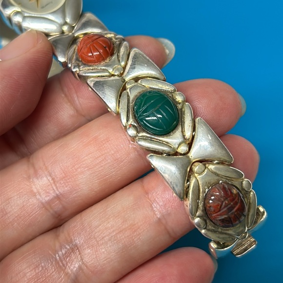 ?Egyptian Gemstone Scarab Watch main image 9
